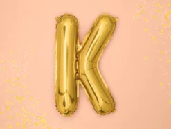 Folie Ballon Bogstaver ''K'', 35 cm, Guld