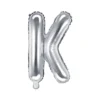Folie Ballon Bogstaver ''K'', 35 cm, Sølv