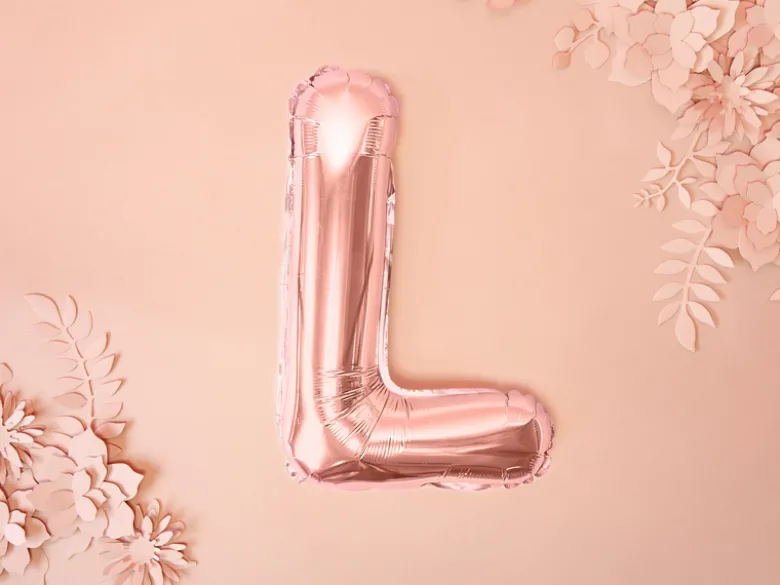 Folie Ballon Bogstaver ''L'', 35 cm, Rosegold
