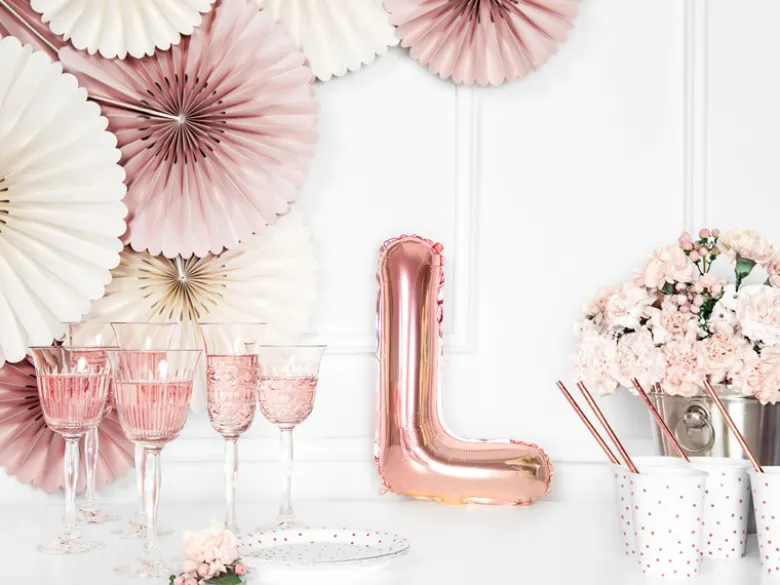 Folie Ballon Bogstaver ''L'', 35 cm, Rosegold