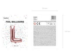 Folie Ballon Bogstaver ''L'', 35 cm, Rosegold