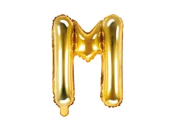 Folie Ballon Bogstaver ''M'', 35 cm, Guld
