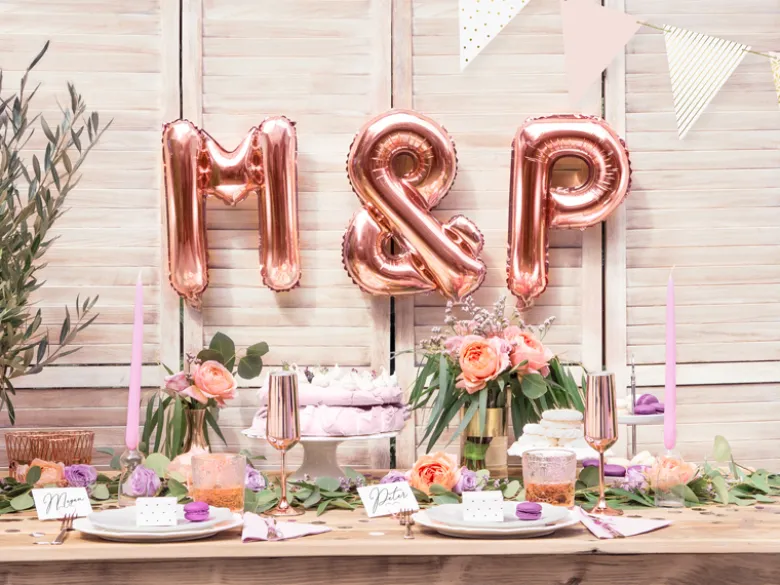 Folie Ballon Bogstaver ''M'', 35 cm, Rosegold