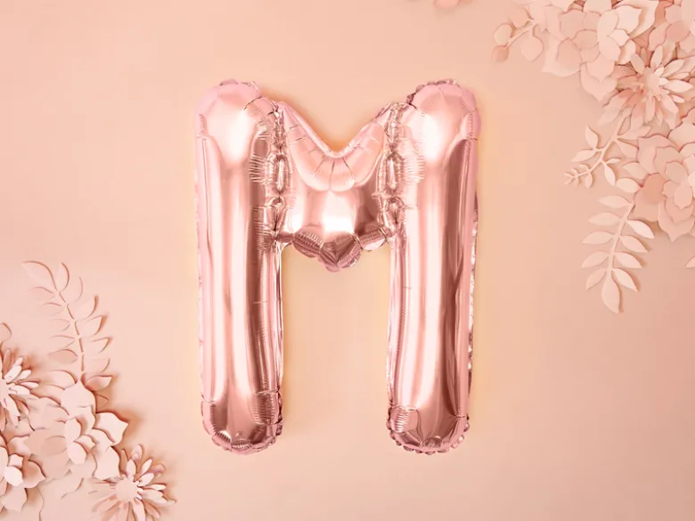 Folie Ballon Bogstaver ''M'', 35 cm, Rosegold
