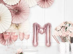 Folie Ballon Bogstaver ''M'', 35 cm, Rosegold