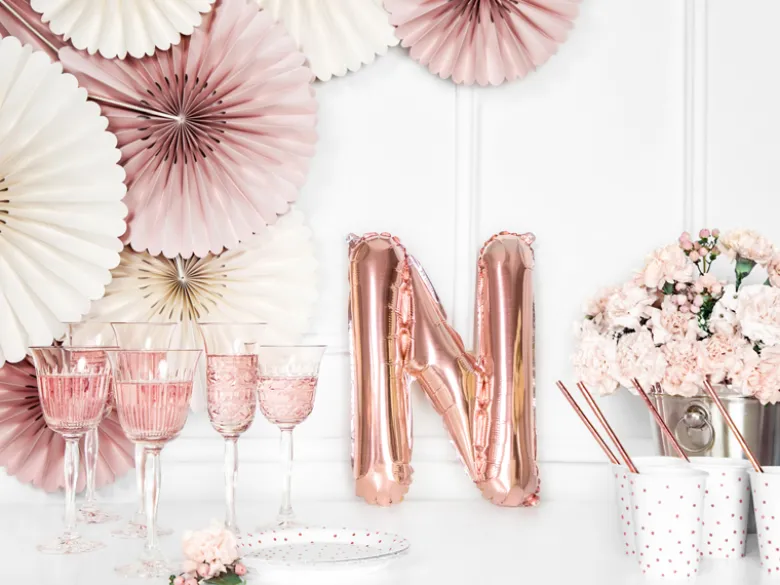 Folie Ballon Bogstaver ''N'', 35 cm, Rosegold