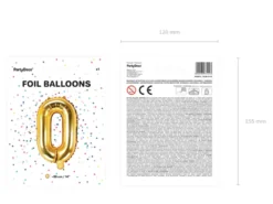 Folie Ballon Bogstaver ''O'', 35 cm, Guld