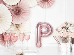 Folie Ballon Bogstaver ''P'', 35 cm, Rosegold