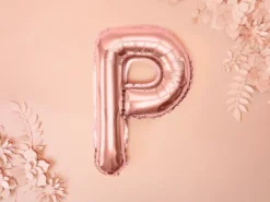 Folie Ballon Bogstaver ''P'', 35 cm, Rosegold