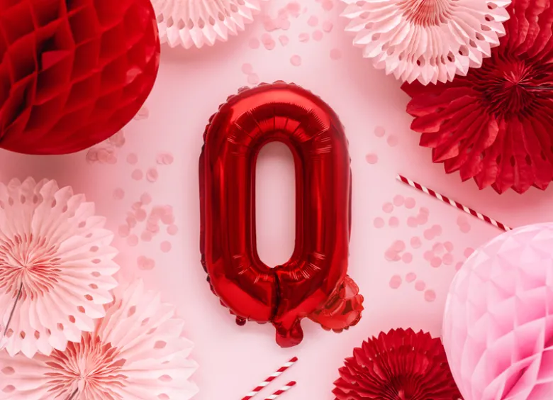 Folie Ballon Bogstaver ''Q'', 35 cm, Rød