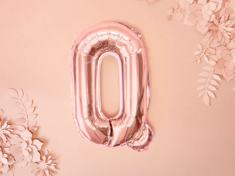 Folie Ballon Bogstaver ''Q'', 35 cm, Rosegold