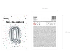 Folie Ballon Bogstaver ''Q'', 35 cm, Sølv