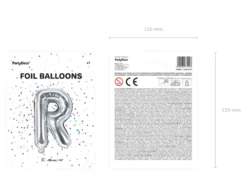 Folie Ballon Bogstaver ''R'', 35 cm, Sølv