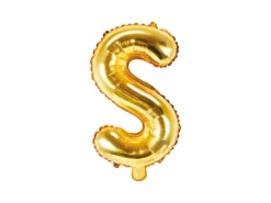Folie Ballon Bogstaver ''S'', 35 cm, Guld