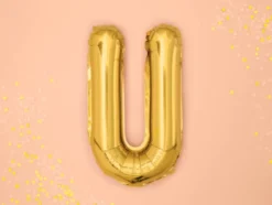 Folie Ballon Bogstaver ''U'', 35 cm, Guld
