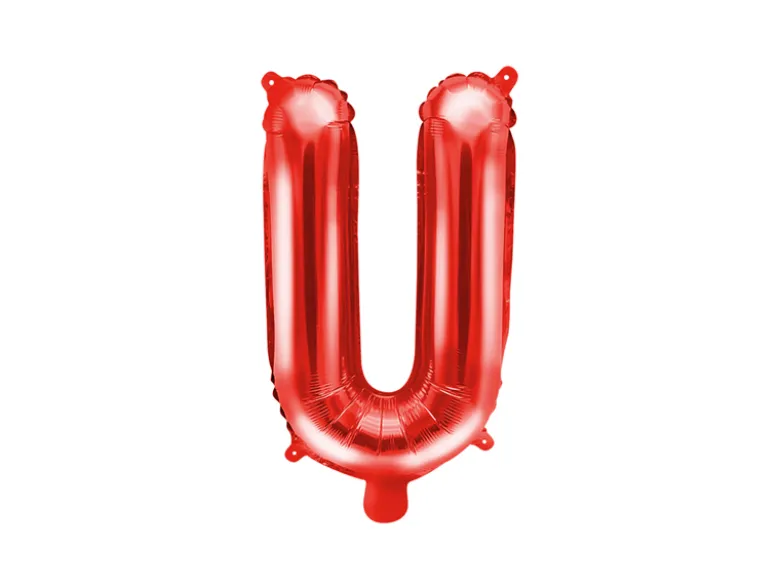 Folie Ballon Bogstaver ''U'', 35 cm, Rød