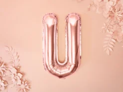 Folie Ballon Bogstaver ''U'', 35 cm, Rosegold