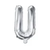 Folie Ballon Bogstaver ''U'', 35 cm, Sølv