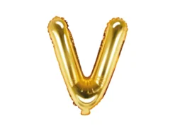 Folie Ballon Bogstaver ''V'', 35 cm, Guld