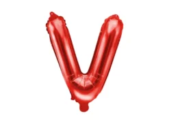 Folie Ballon Bogstaver ''V'', 35 cm, Rød