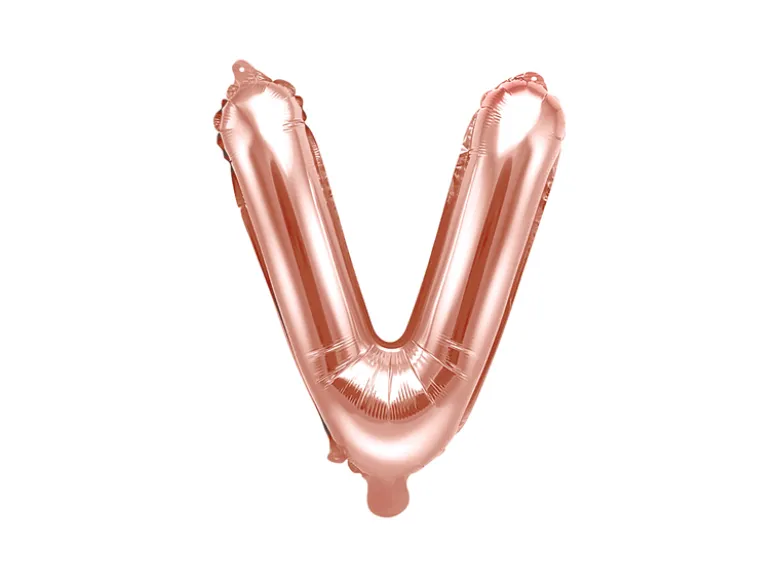 Folie Ballon Bogstaver ''V'', 35 cm, Rosegold