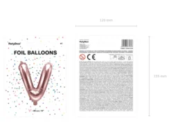 Folie Ballon Bogstaver ''V'', 35 cm, Rosegold