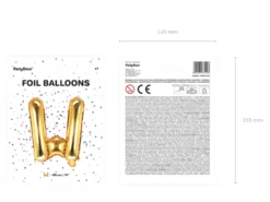 Folie Ballon Bogstaver ''W'', 35 cm, Guld