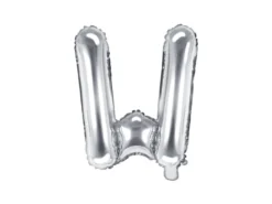 Folie Ballon Bogstaver ''W'', 35 cm, Sølv