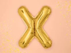 Folie Ballon Bogstaver ''X'', 35 cm, Guld