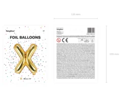 Folie Ballon Bogstaver ''X'', 35 cm, Guld