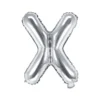 Folie Ballon Bogstaver ''X'', 35 cm, Sølv