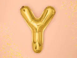 Folie Ballon Bogstaver ''Y'', 35 cm, Guld