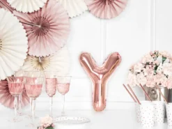 Folie Ballon Bogstaver ''Y'', 35 cm, Rosegold
