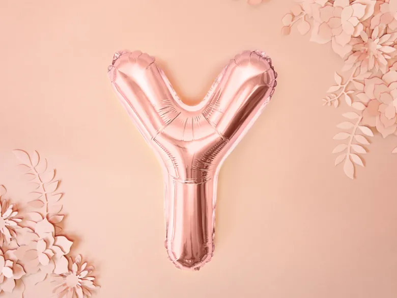 Folie Ballon Bogstaver ''Y'', 35 cm, Rosegold