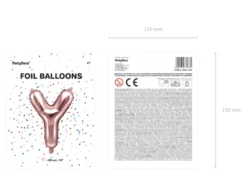 Folie Ballon Bogstaver ''Y'', 35 cm, Rosegold