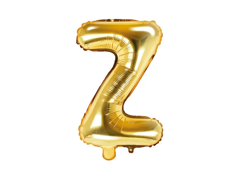 Folie Ballon Bogstaver ''Z'', 35 cm, Guld