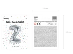 Folie Ballon Bogstaver ''Z'', 35 cm, Sølv