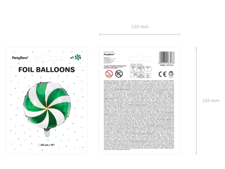 Folie Ballon Candy, 35 cm, Grøn