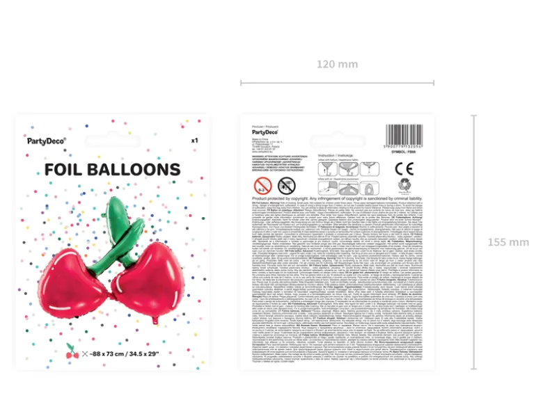 Folie Ballon Cherry, 88 X 73 cm, Mix