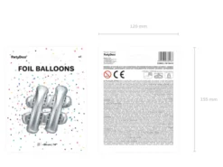 Folie Ballon #, 35 cm, Sølv