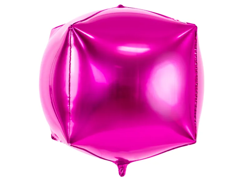 Folie Ballon Cubic, 35 X 35 X 35 cm, Mørk Pink
