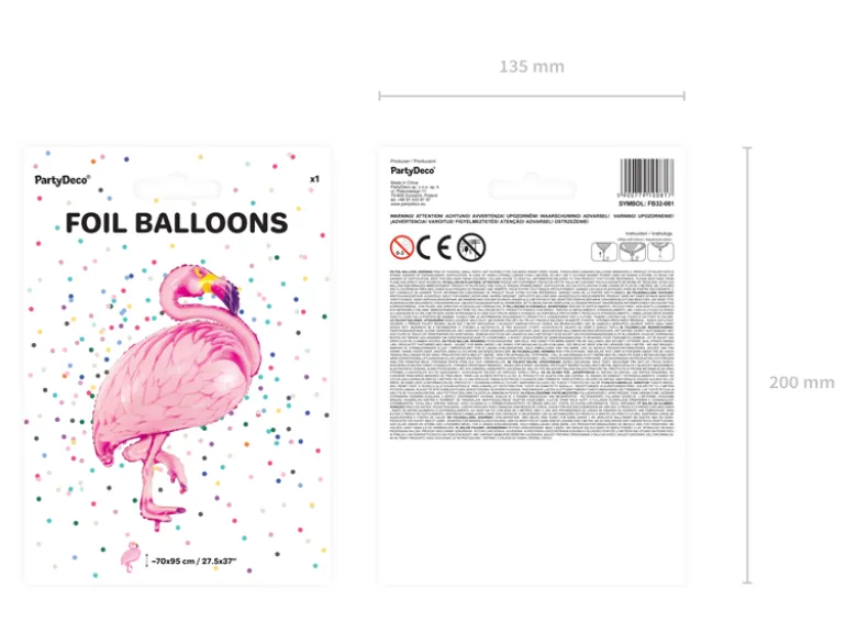 Folie Ballon Flamingo, Pink, 70 X 95 cm