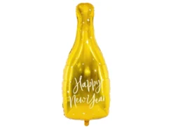 Folie Ballon Flaske - Happy New Year, 32 X 82 cm, Guld