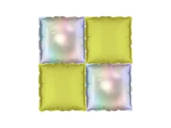 Folie Ballon Gardin Double-Sided Kvadrat, Holographic-Neon Gul, 35 X 35 cm (4 Stk.)