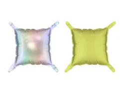 Folie Ballon Gardin Double-Sided Kvadrat, Holographic-Neon Gul, 35 X 35 cm (4 Stk.)