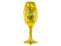 Folie Ballon - Guld Champagne Glas 80cm, Cheers