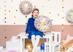 Folieballon Happy Birthday Lyserød