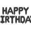 Folieballon Happy Birthday, 340 X 35 cm, Sort