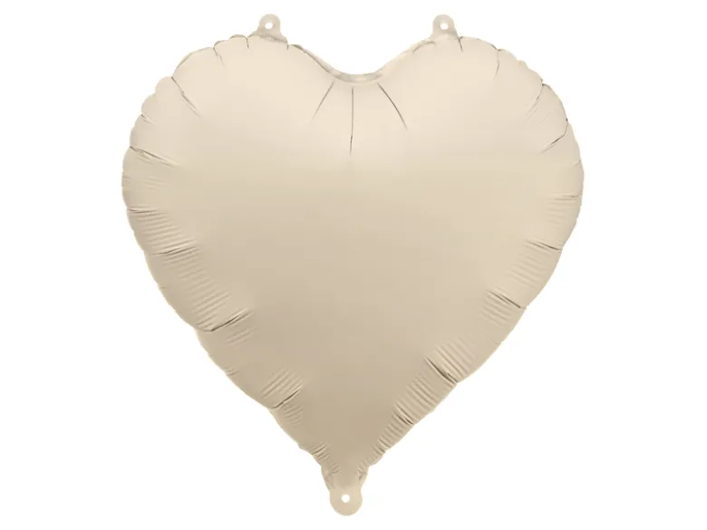 Folie Ballon Hjerte, 45 cm, Beige