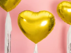 Folie Ballon Hjerte, 45 cm, Guld